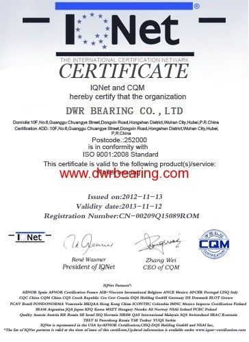 Китай DWR Bearing  Co., Ltd Сертификаты